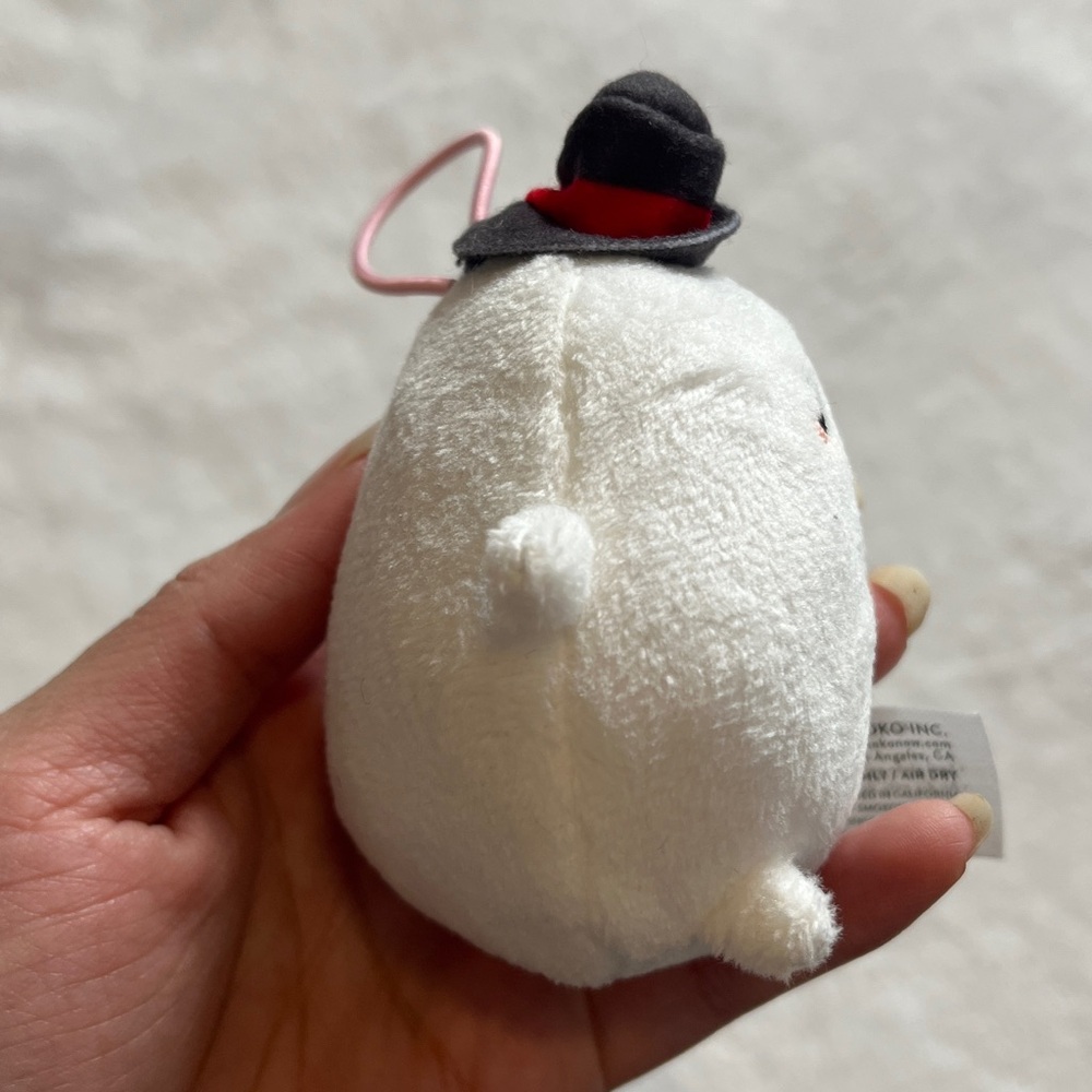 Smoko White snowman with smokeePlush Keychain with Hat - Picture 6 of 9